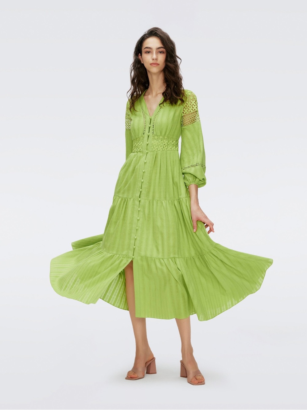 Lime green cottage dress